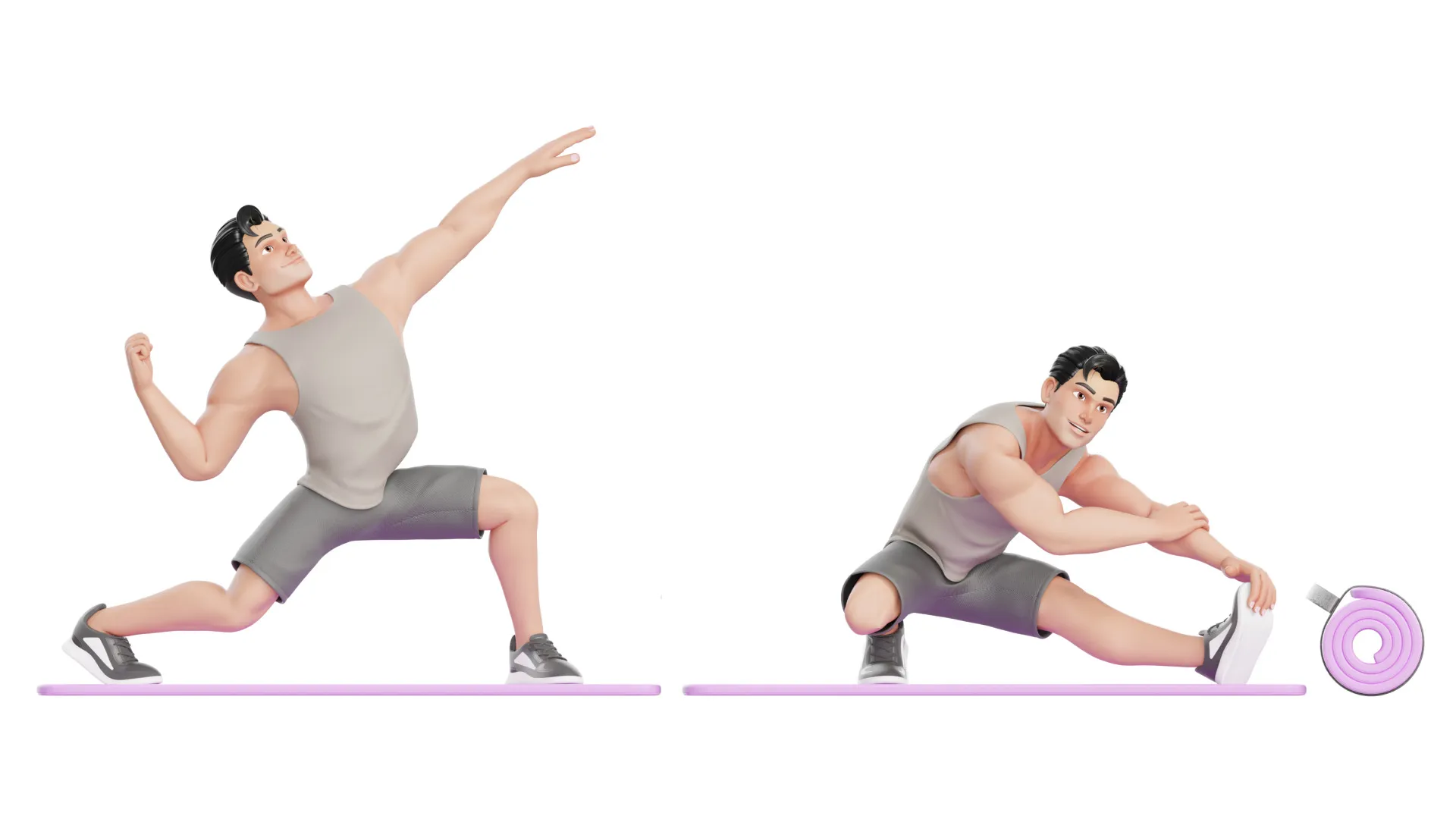 Cartoon Sports Gym Fitness Man render 3